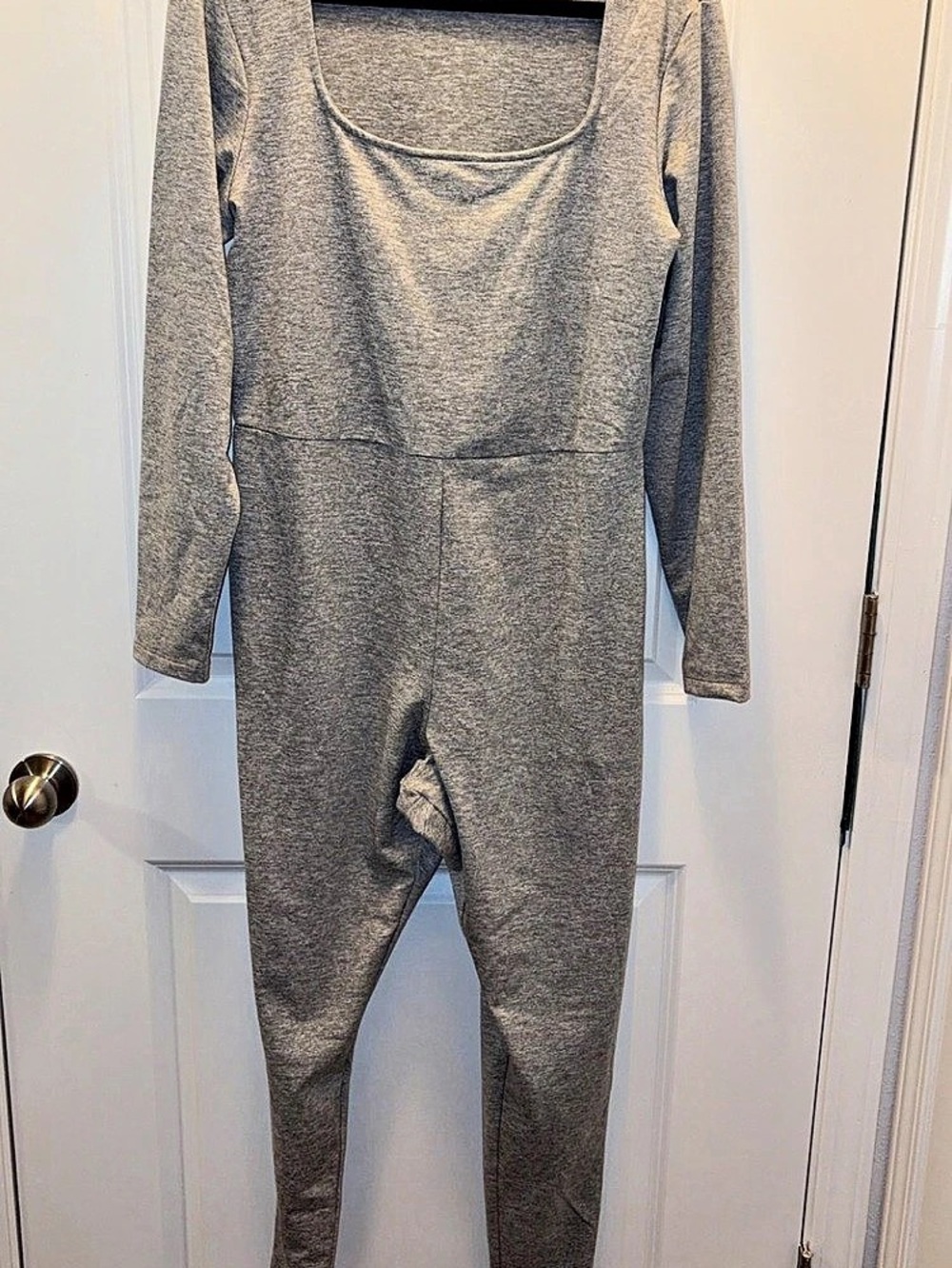 Old Navy Cloudcomfy Long-Sleeve Scoop-Neck Jumpsuit Gray XL